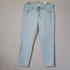 Jessica Simpson Jeans Womens sz 10 Stretch Rolled Cropped Light Blue